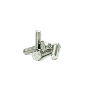 1/4"-20 x 1 1/4" Hex Head Tap Bolt Cap Screw, Stainless Steel 18-8, Fully Threaded, Bright Finish, Machine Point