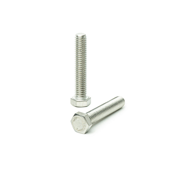 5/16"-18 x 2" Hex Head Tap Bolt Cap Screw, Stainless Steel 18-8, Fully Threaded, Bright Finish, Machine Point