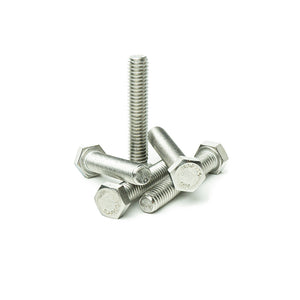 3/8"-16 x 2 1/2" Hex Head Tap Bolt Cap Screw, Stainless Steel 18-8, Fully Threaded, Bright Finish, Machine Point