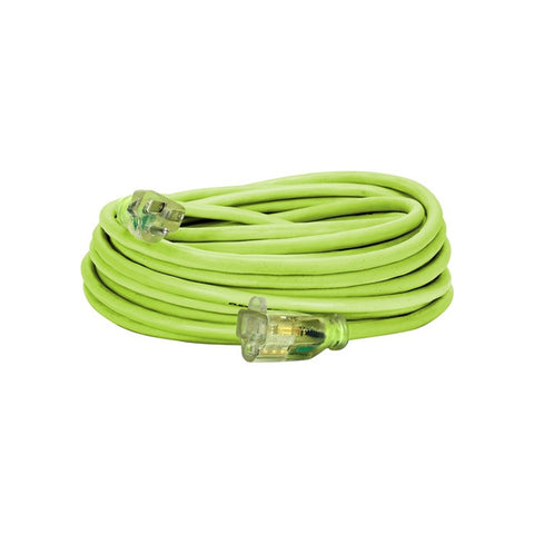 50ft 14/3 SJTW Flexzilla® Green Outdoor Extension Cord with Green Power Indicator Light