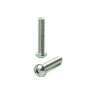 1/4 - 20 x 1-1/4" Button Head Socket Cap Screws, Allen Socket Drive, Stainless Steel 18-8, Full Thread, Bright Finish, Machine Thread