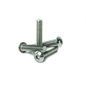 1/4 - 20 x 1-1/4" Button Head Socket Cap Screws, Allen Socket Drive, Stainless Steel 18-8, Full Thread, Bright Finish, Machine Thread