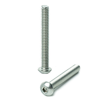 1/4 - 20 x 2" Button Head Socket Cap Screws, Allen Socket Drive, Stainless Steel 18-8, Full Thread, Bright Finish, Machine Thread