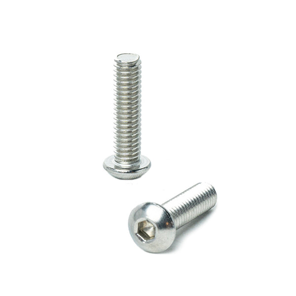 5/16 x 1-1/4" Button Head Socket Cap Screws, Allen Socket Drive, Stainless Steel 18-8, Full Thread, Bright Finish, Machine Thread