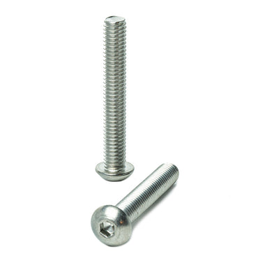 3/8 x 2-1/2" Button Head Socket Cap Screws, Allen Socket Drive, Stainless Steel 18-8, Full Thread, Bright Finish, Machine Thread 10 PCS