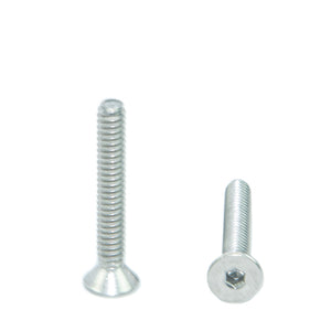#6-32 x 1" Flat Head Socket Head Cap Screws, Threaded, Allen Socket Drive, Stainless Steel 18-8, Bright Finish