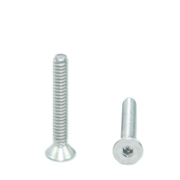 #6-32 x 1" Flat Head Socket Head Cap Screws, Threaded, Allen Socket Drive, Stainless Steel 18-8, Bright Finish