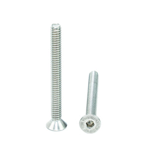 #10-24 x 2" Flat Head Socket Head Cap Screws, Threaded, Allen Socket Drive, Stainless Steel 18-8, Bright Finish