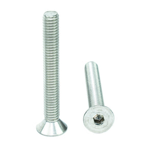 5/16" x 2-1/2" Flat Head Socket Head Cap Screws, Threaded, Allen Socket Drive, Stainless Steel 18-8, Bright Finish