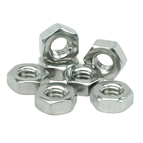 1/4" - 20 Machine Hex Nut (3/16 Height) 18-8 Stainless Steel, Coarse Threaded (Standard), Qty 100