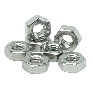 #3-48 Machine Hex Nut (1/16 Height) 18-8 Stainless Steel, Coarse Threaded (Standard), Qty 100