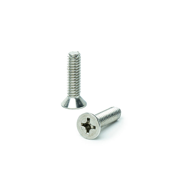 #10-24 x 1" Flat Head Machine Screws, Phillips Drive, Stainless Steel 18-8, Full Thread, Bright Finish, Machine Thread