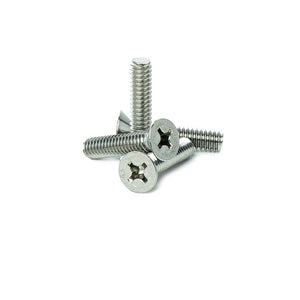 #10-24 x 1-1/4" Flat Head Machine Screws, Phillips Drive, Stainless Steel 18-8, Full Thread, Bright Finish, Machine Thread