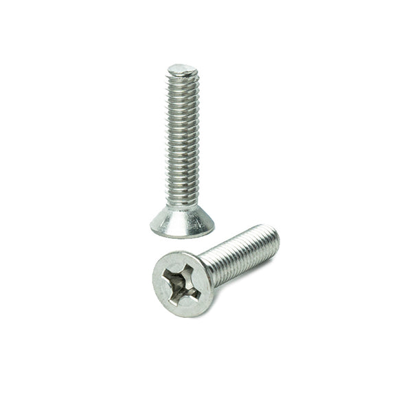 #10-24 x 2" Flat Head Machine Screws, Phillips Drive, Stainless Steel 18-8, Full Thread, Bright Finish, Machine Thread