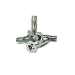 #10-24 x 2" Flat Head Machine Screws, Phillips Drive, Stainless Steel 18-8, Full Thread, Bright Finish, Machine Thread