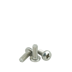 #10-24 x 1/2" Pan Head Machine Screws, Phillips Drive, Stainless Steel 18-8, Full Thread, Bright Finish, Machine Thread