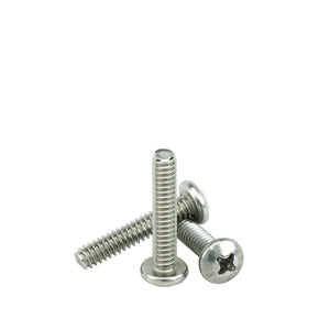 1/4"-20 x 1" Pan Head Machine Screws, Phillips Drive, Stainless Steel 18-8, Full Thread, Bright Finish, Machine Thread