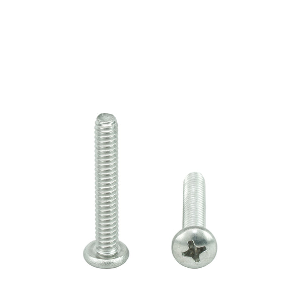 1/4"-20 x 1-1/4" Pan Head Machine Screws, Phillips Drive, Stainless Steel 18-8, Full Thread, Bright Finish, Machine Thread