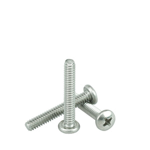 1/4"-20 x 1-1/4" Pan Head Machine Screws, Phillips Drive, Stainless Steel 18-8, Full Thread, Bright Finish, Machine Thread