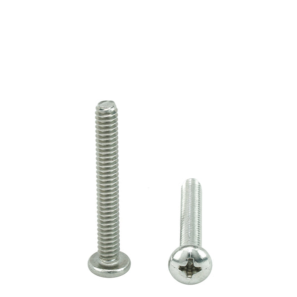 1/4"-20 x 1-1/2" Pan Head Machine Screws, Phillips Drive, Stainless Steel 18-8, Full Thread, Bright Finish, Machine Thread