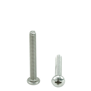 #10-24 x 1-1/2" Pan Head Machine Screws, Phillips Drive, Stainless Steel 18-8, Full Thread, Bright Finish, Machine Thread