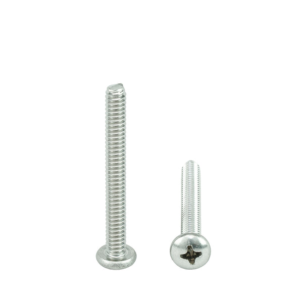 #10-24 x 1-3/4" Pan Head Machine Screws, Phillips Drive, Stainless Steel 18-8, Full Thread, Bright Finish, Machine Thread