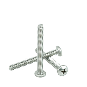 #8-32 x 1-3/4" Pan Head Machine Screws, Phillips Drive, Stainless Steel 18-8, Full Thread, Bright Finish, Machine Thread