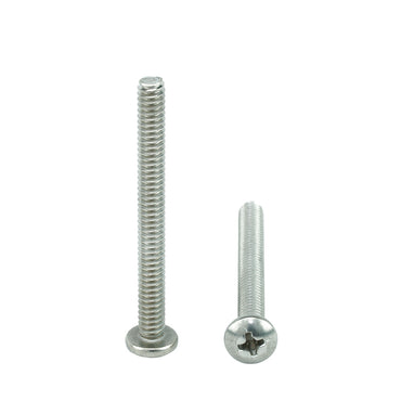 1/4"-20 x 2" Pan Head Machine Screws, Phillips Drive, Stainless Steel 18-8, Full Thread, Bright Finish, Machine Thread