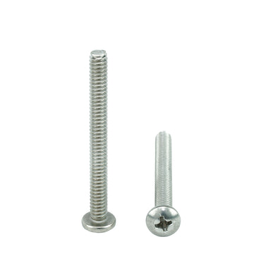 #10-24 x 2" Pan Head Machine Screws, Phillips Drive, Stainless Steel 18-8, Full Thread, Bright Finish, Machine Thread