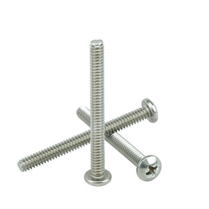 #8-32 x 2" Pan Head Machine Screws, Phillips Drive, Stainless Steel 18-8, Full Thread, Bright Finish, Machine Thread