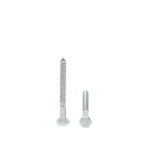 1/4-10 x 2-1/2" Hex Head Lag Bolt Screws 18-8 (304) Stainless Steel, Qty 25
