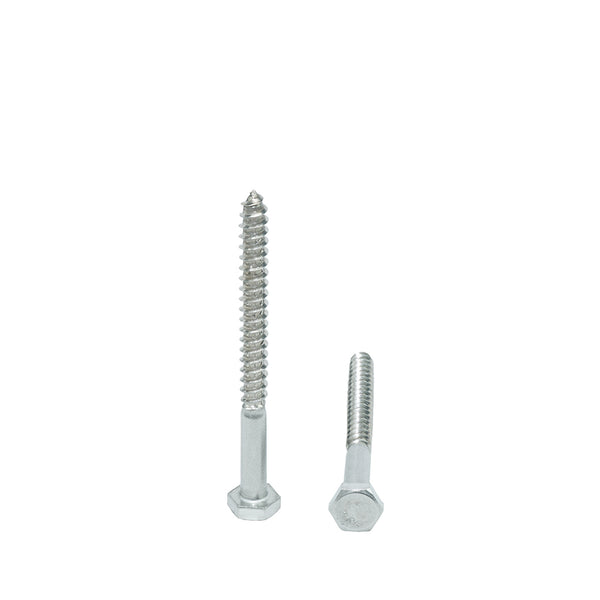 1/4-10 x 3" Hex Head Lag Bolt Screws 18-8 (304) Stainless Steel, Qty 25