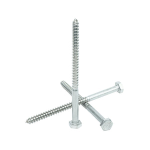1/4-10 x 4" Hex Head Lag Bolt Screws 18-8 (304) Stainless Steel, Qty 25
