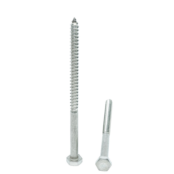 1/4-10 x 5" Hex Head Lag Bolt Screws 18-8(304) Stainless Steel, Qty 15
