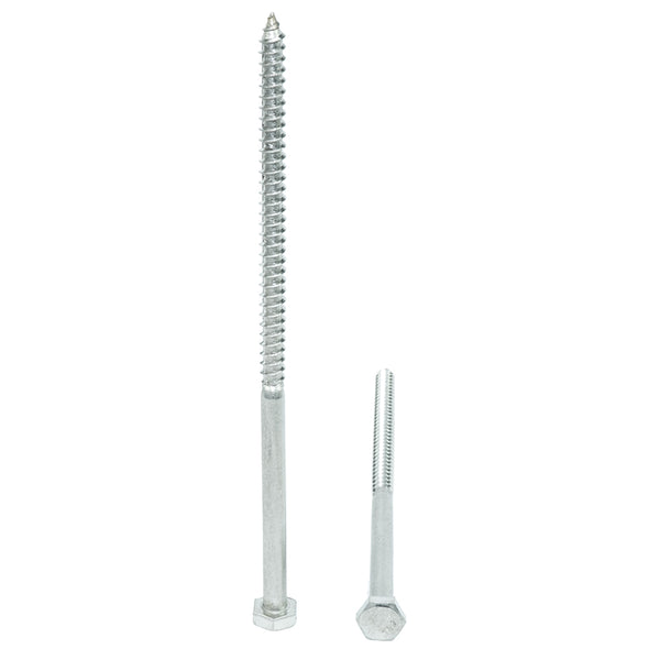 1/4-10 x 6" Hex Head Lag Bolt Screws 18-8 (304) Stainless Steel, Qty 15