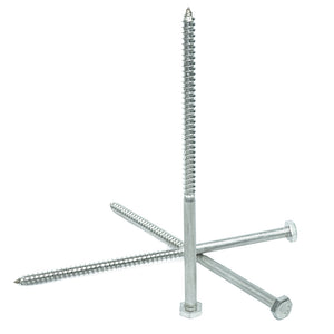 1/4-10 x 6" Hex Head Lag Bolt Screws 18-8 (304) Stainless Steel, Qty 15