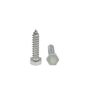 1/2 x 2" Hex Head Lag Bolt Screws 18-8 (304) Stainless Steel, Qty 20