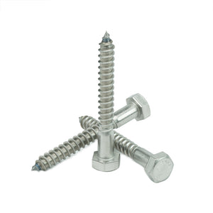 3/8 x 2-1/2" Hex Head Lag Bolt Screws 18-8 (304) Stainless Steel, Qty 25