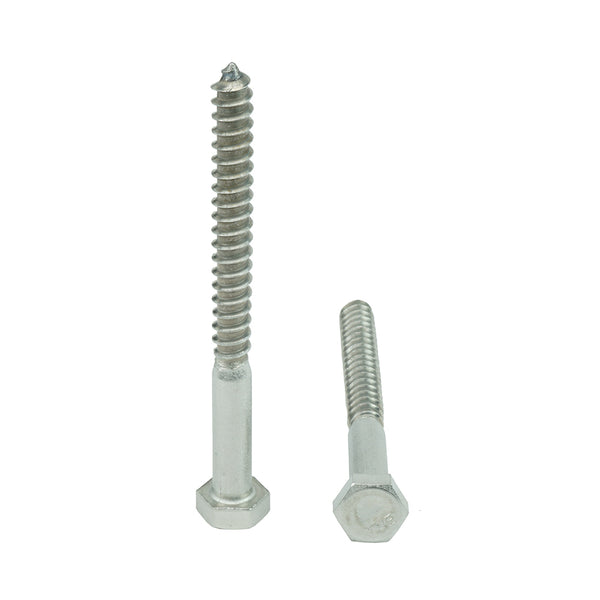 1/2 x 4" Hex Head Lag Bolt Screws 18-8 (304) Stainless Steel, Qty 10