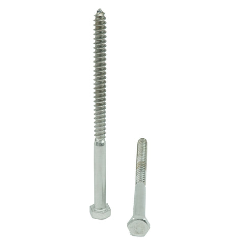 1/2 x 6" Hex Head Lag Bolt Screws 18-8 (304) Stainless Steel, Qty 10