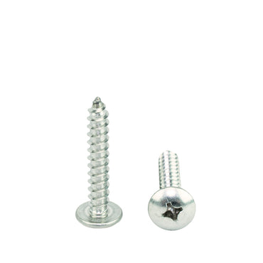 #12 x 1-1/4" Truss Head Phillips Sheet Metal Screws Self Tapping,18-8 Stainless Steel, Full Thread, Qty 100