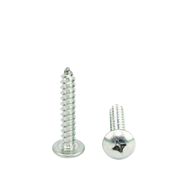 #10 x 1-1/4" Truss Head Phillips Sheet Metal Screws Self Tapping,18-8 Stainless Steel, Full Thread, Qty 100