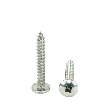 #14 x 1-1/2" Truss Head Phillips Sheet Metal Screws Self Tapping,18-8 Stainless Steel, Full Thread, Qty 100