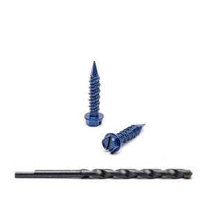 1/4" X 1-1/4" Hex Head Blue Concrete Screws to Anchor Masonry, Block & Brick 100 Qty with Drill Bit by Bridge Fasteners