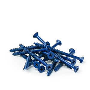 1/4" X 1-1/4" Phillips Flat Head Blue Concrete Screws to Anchor Masonry, Block & Brick 100 Qty with Drill Bit by Bridge Fasteners