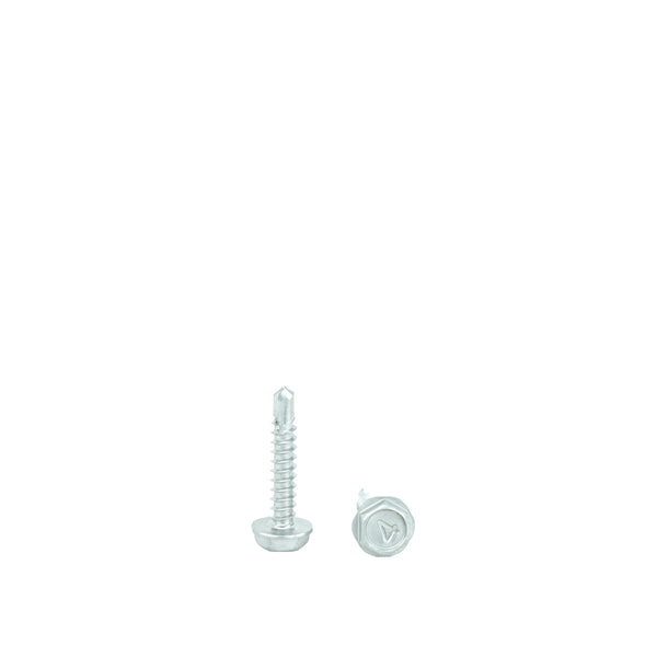 #6 x 1" Hex Washer Head Self Drilling Screws, 410 Stainless Steel Self Tapping, Full Thread