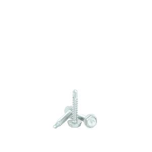 #6 x 1" Hex Washer Head Self Drilling Screws, 410 Stainless Steel Self Tapping, Full Thread