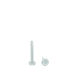 #6 x 1-1/4" Hex Washer Head Self Drilling Screws, 410 Stainless Steel Self Tapping, Full Thread