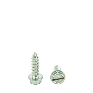 #10 x 1/2" Hex Washer Head Sheet Metal Screws Self Tapping, 18.8 Stainless Steel, Full Thread