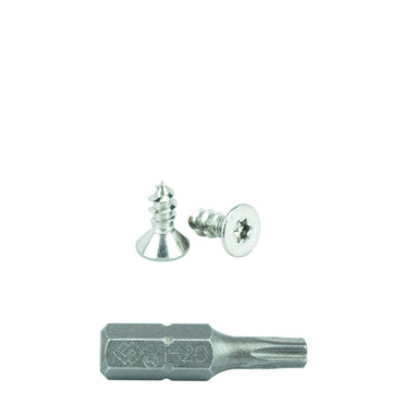 #10 x 1/2" Flat Head Torx Security Sheet Metal Screws, Includes bit, 18-8 Stainless Steel Tamper Resistant